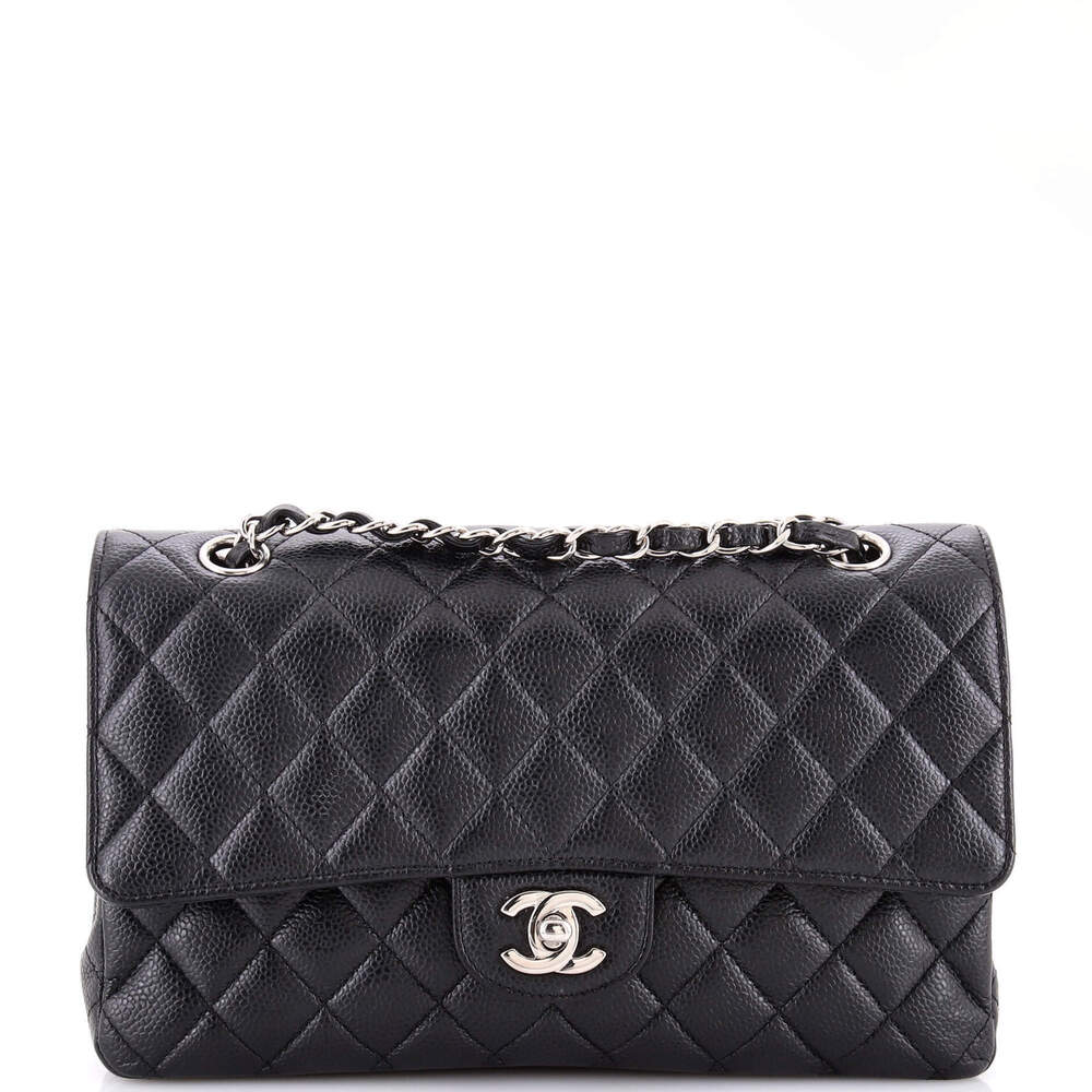 Chanel Medium Classic Double Flap Bag Quilted Caviar